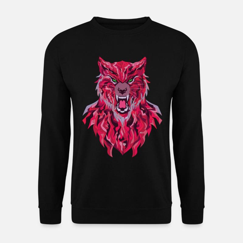 Funny Wolf Geometric Style - Unisex Sweatshirt - black