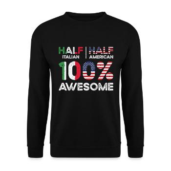 Né en Italie Italie États-Unis - Sweat-shirt Unisexe - noir - Devant - Alina (178cm) & Michal (187cm)
