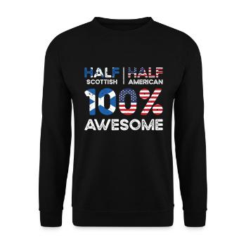 Born Scottish Scotland American USA Citizenship - Unisex Sweatshirt - black - Front - Alina (178cm) & Michal (187cm)
