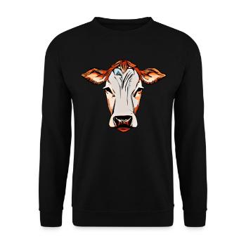 Cow Farm Motif Print - Unisex Sweatshirt - black - Front - Alina (178cm) & Michal (187cm)