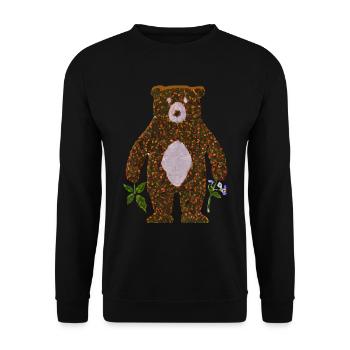 Flower Bear Bear Flowers - Unisex Sweatshirt - black - Front - Alina (178cm) & Michal (187cm)