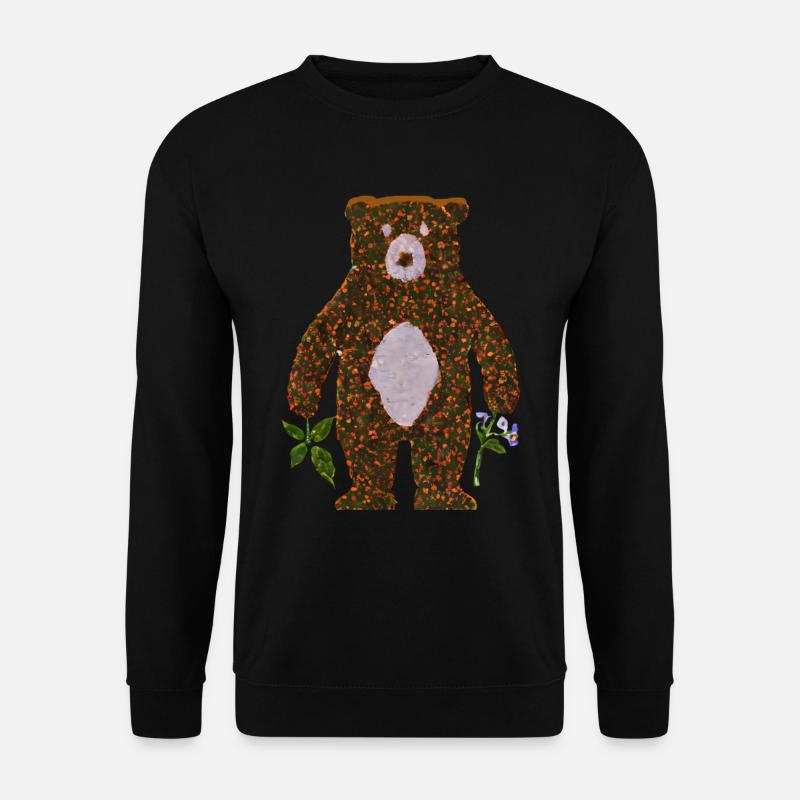 Blumenbär Bär Blumen - Unisex Pullover - Schwarz