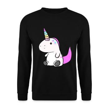 Licorne Dino - Sweat-shirt Unisexe - noir - Devant - Alina (178cm) & Michal (187cm)