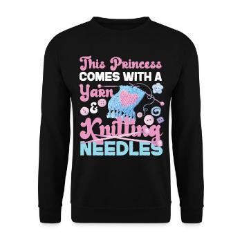 Knitting Knitter Girl This - Unisex Sweatshirt - black - Front - Alina (178cm) & Michal (187cm)