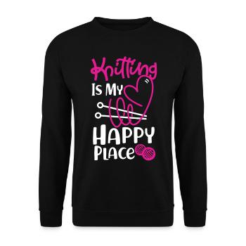 Tricoter Tricoter Tricoter est mon - Sweat-shirt Unisexe - noir - Devant - Alina (178cm) & Michal (187cm)