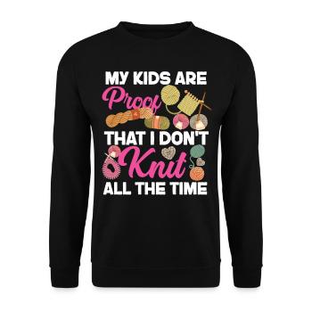 Knitting Knitter My Kids Are Proof - Unisex Pullover - Schwarz - Vorne - Alina (178cm) & Michal (187cm)