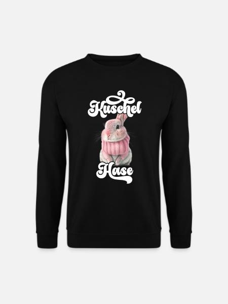 Süßer Kuschelhase Retro Winter Kaninchen Hasenmama - Unisex Pullover - Schwarz