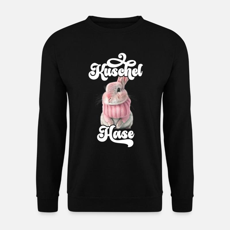 Süßer Kuschelhase Retro Winter Kaninchen Hasenmama - Unisex Pullover - Schwarz