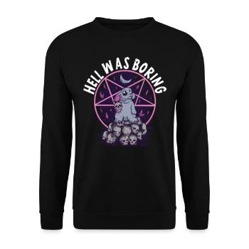 Satan Beelzebub Devil Gothic Pentagram Mystical - Unisex Sweatshirt - black - Front - Alina (178cm) & Michal (187cm)