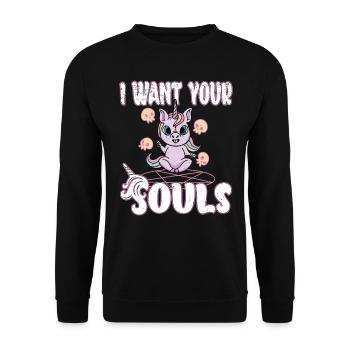 Satan Beelzebub Devil Gothic Pentagram Mystical - Unisex Sweatshirt - black - Front - Alina (178cm) & Michal (187cm)