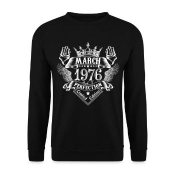 Mars 1976 | Mars 1976 anniversaire 1976 - Sweat-shirt Unisexe - noir - Devant - Alina (178cm) & Michal (187cm)