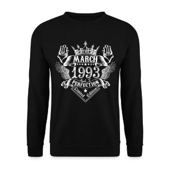 Mars 1993 | Mars 1993 anniversaire 1993 - Sweat-shirt Unisexe - noir - Devant - Alina (178cm) & Michal (187cm)