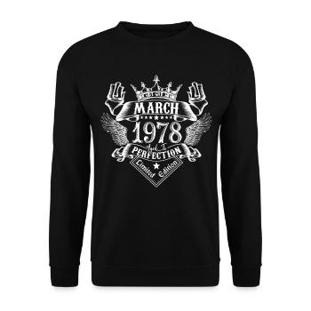 March 1978| March 1978 anniversary 1978 - Unisex Sweatshirt - black - Front - Alina (178cm) & Michal (187cm)