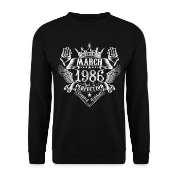 March 1986| March 1986 anniversary 1986 - Unisex Sweatshirt - black - Front - Alina (178cm) & Michal (187cm)