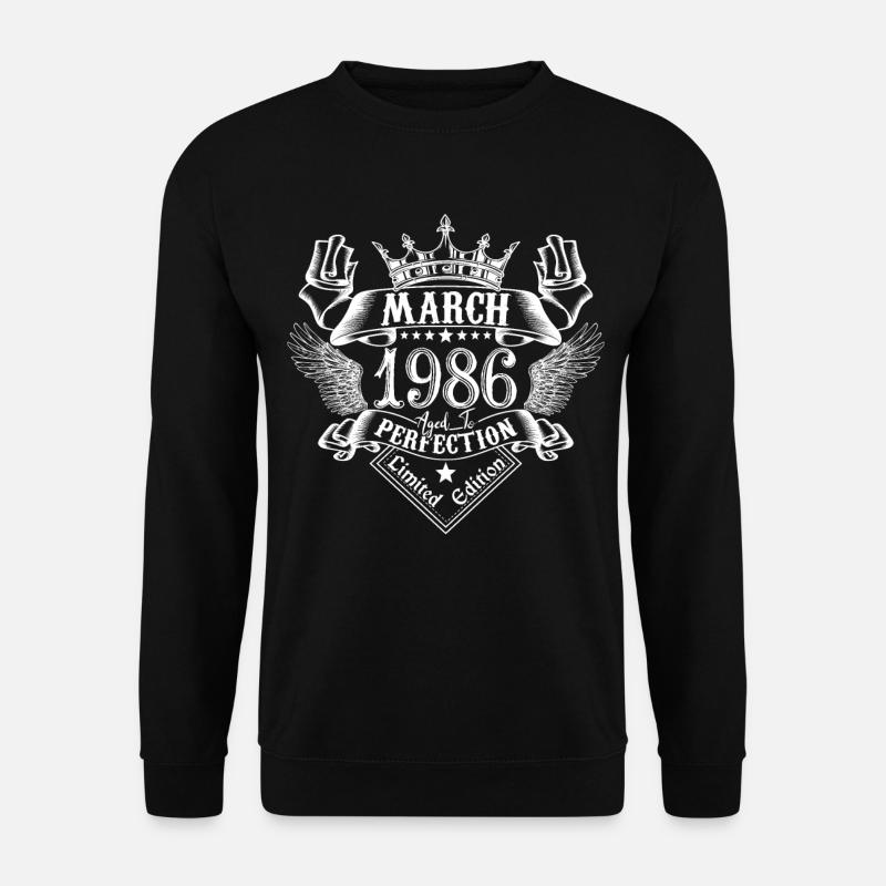 März 1986| März 1986 Jahrestag 1986 - Unisex Pullover - Schwarz