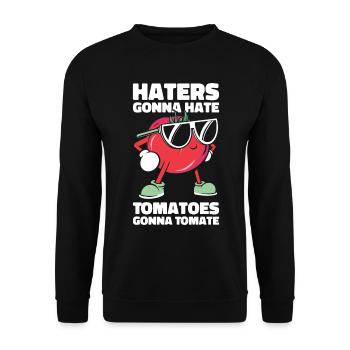 Tomato Gardening Lover Funny Gardener - Unisex Sweatshirt - black - Front - Alina (178cm) & Michal (187cm)