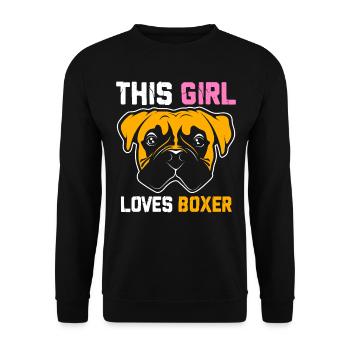 Boxer Dog - Unisex Sweatshirt - black - Front - Alina (178cm) & Michal (187cm)