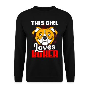 Boxer Dog Love Dog - Sweat-shirt Unisexe - noir - Devant - Alina (178cm) & Michal (187cm)
