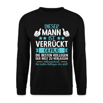 Kollege Abschied Jobwechsel Abschiedsgeschenk - Unisex Pullover - Schwarz - Vorne - Alina (178cm) & Michal (187cm)