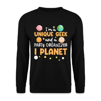 Wissenschaft Thema Geburtstagsfeier Astronomie - Unisex Pullover - Schwarz - Vorne - Alina (178cm) & Michal (187cm)