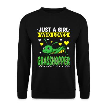 Juste une fille qui aime la sauterelle Grashüpfer - Sweat-shirt Unisexe - noir - Devant - Alina (178cm) & Michal (187cm)