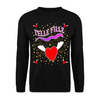 telle fille spred - Sweat-shirt Unisexe - noir - Devant - Alina (178cm) & Michal (187cm)