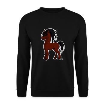 kawaii horse cute pony with imagination - Unisex Sweatshirt - black - Front - Alina (178cm) & Michal (187cm)