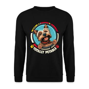 Hunde Cartoon Yorkshire Terrier Design - Unisex Pullover - Schwarz - Vorne - Alina (178cm) & Michal (187cm)