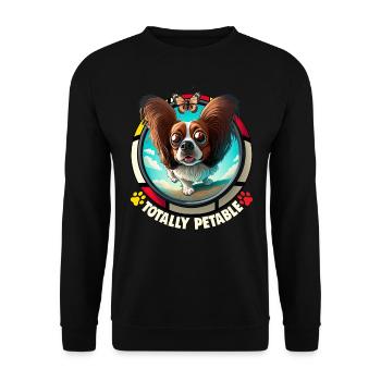 Dog Saying Papillon Design for Dog Lovers - Unisex Sweatshirt - black - Front - Alina (178cm) & Michal (187cm)