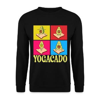 Yoga Avocado - Unisex Sweatshirt - black - Front - Alina (178cm) & Michal (187cm)