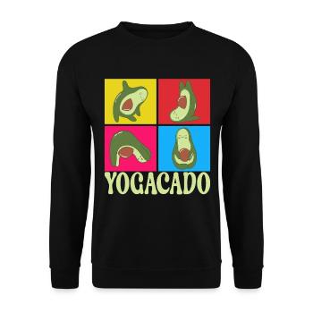 Yoga Avocado - Unisex Sweatshirt - black - Front - Alina (178cm) & Michal (187cm)