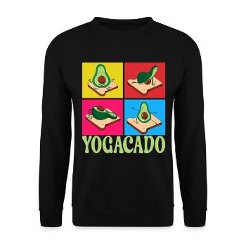 Yoga Avocado - Unisex Sweatshirt - black - Front - Alina (178cm) & Michal (187cm)