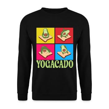 Yoga Avocado - Unisex Sweatshirt - black - Front - Alina (178cm) & Michal (187cm)
