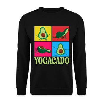 Yoga Avocado - Unisex Sweatshirt - black - Front - Alina (178cm) & Michal (187cm)