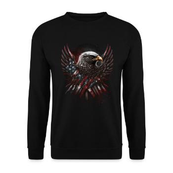 American Patriotic USA Design - Unisex Sweatshirt - black - Front - Alina (178cm) & Michal (187cm)