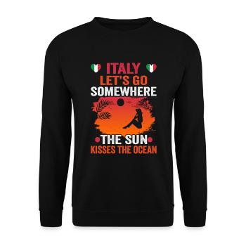Italy beach holiday by the sea Design beach motif - Unisex Sweatshirt - black - Front - Alina (178cm) & Michal (187cm)