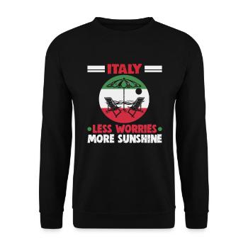 Italy beach holiday by the sea Design beach motif - Unisex Sweatshirt - black - Front - Alina (178cm) & Michal (187cm)