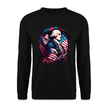 American Patriotic USA Design - Sweat-shirt Unisexe - noir - Devant - Alina (178cm) & Michal (187cm)