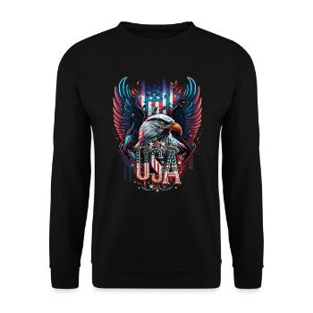 American Patriotic USA Design - Unisex Sweatshirt - black - Front - Alina (178cm) & Michal (187cm)
