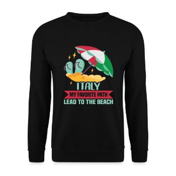 Italie vacances à la plage au bord de la mer Design beach motif - Sweat-shirt Unisexe - noir - Devant - Alina (178cm) & Michal (187cm)