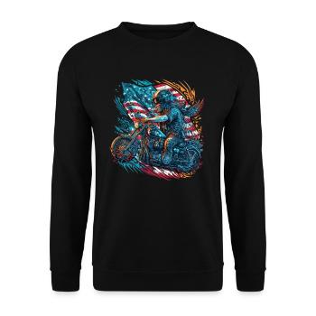 American Patriotic USA Design - Unisex Sweatshirt - black - Front - Alina (178cm) & Michal (187cm)