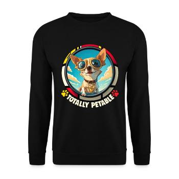 Dog Cartoon Chihuahua Design pour les amoureux des chiens - Sweat-shirt Unisexe - noir - Devant - Alina (178cm) & Michal (187cm)