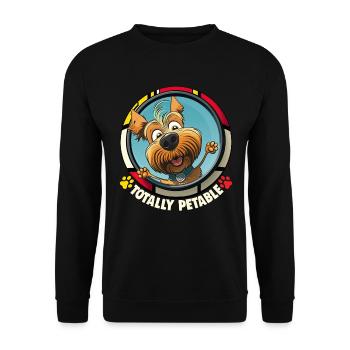 Hunde Cartoon Yorkshire Terrier Design - Unisex Pullover - Schwarz - Vorne - Alina (178cm) & Michal (187cm)