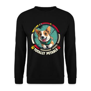 Chiens CartoonWelsh Corgi Design pour les amoureux des chiens - Sweat-shirt Unisexe - noir - Devant - Alina (178cm) & Michal (187cm)