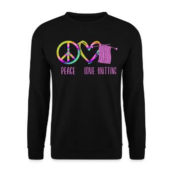 Tricoter Cravate Tie Dye Peace - Sweat-shirt Unisexe - noir - Devant - Alina (178cm) & Michal (187cm)
