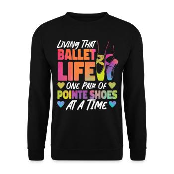Ballet Dancer Dance Girl Ballerina - Unisex Sweatshirt - black - Front - Alina (178cm) & Michal (187cm)