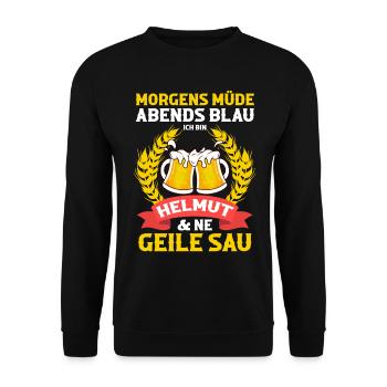 Helmut - Unisex Pullover - Schwarz - Vorne - Alina (178cm) & Michal (187cm)