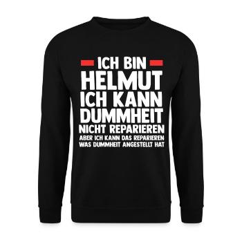 Helmut - Unisex Pullover - Schwarz - Vorne - Alina (178cm) & Michal (187cm)