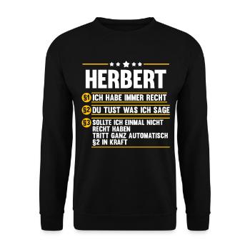 Herbert - Unisex Pullover - Schwarz - Vorne - Alina (178cm) & Michal (187cm)