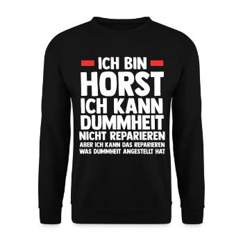 Horst - Unisex Pullover - Schwarz - Vorne - Alina (178cm) & Michal (187cm)